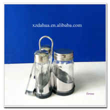 High Quality Clear Glass Spice Jars with Metal Stand